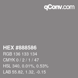 Color code: HEX #888586 | qconv.com