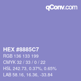 Color code: HEX #8885C7 | qconv.com