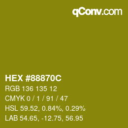 Color code: HEX #88870C | qconv.com