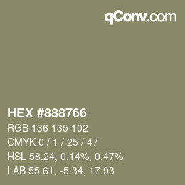 Color code: HEX #888766 | qconv.com