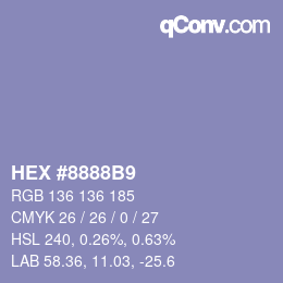 Farbcode: HEX #8888B9 | qconv.com