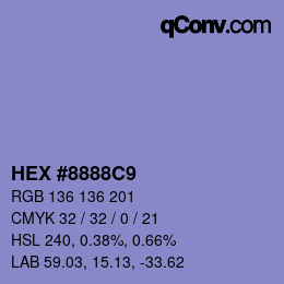 Color code: HEX #8888C9 | qconv.com