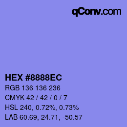 カラーコード: HEX #8888EC | qconv.com