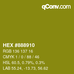 颜色代码: HEX #888910 | qconv.com