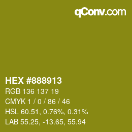 Color code: HEX #888913 | qconv.com