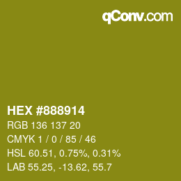 Color code: HEX #888914 | qconv.com