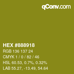 Color code: HEX #888918 | qconv.com