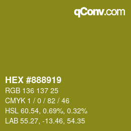 Color code: HEX #888919 | qconv.com