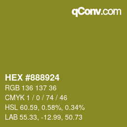 カラーコード: HEX #888924 | qconv.com