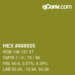 Color code: HEX #888925 | qconv.com