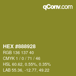 Color code: HEX #888928 | qconv.com