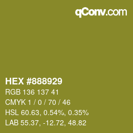 Color code: HEX #888929 | qconv.com