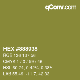 Color code: HEX #888938 | qconv.com