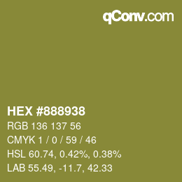 Color code: HEX #888938 | qconv.com