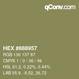 カラーコード: HEX #888957 | qconv.com