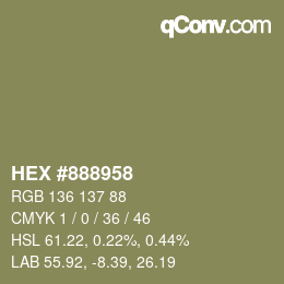 Color code: HEX #888958 | qconv.com