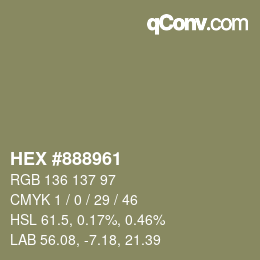 Color code: HEX #888961 | qconv.com
