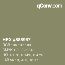 カラーコード: HEX #888967 | qconv.com