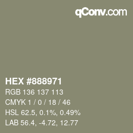 Color code: HEX #888971 | qconv.com