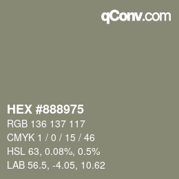 カラーコード: HEX #888975 | qconv.com