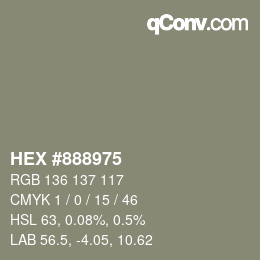 カラーコード: HEX #888975 | qconv.com