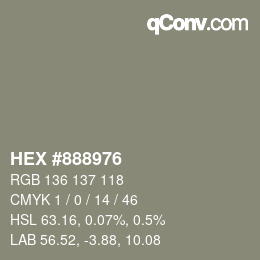 Color code: HEX #888976 | qconv.com