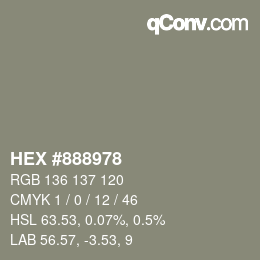 Color code: HEX #888978 | qconv.com