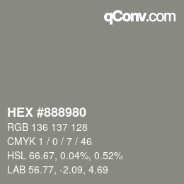 Color code: HEX #888980 | qconv.com