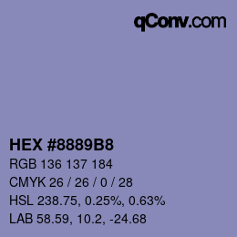 Farbcode: HEX #8889B8 | qconv.com