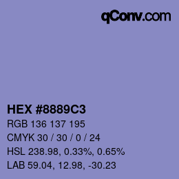 Color code: HEX #8889C3 | qconv.com