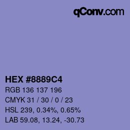 颜色代码: HEX #8889C4 | qconv.com