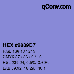Color code: HEX #8889D7 | qconv.com