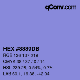 カラーコード: HEX #8889DB | qconv.com