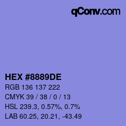 颜色代码: HEX #8889DE | qconv.com
