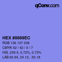 カラーコード: HEX #8889EC | qconv.com