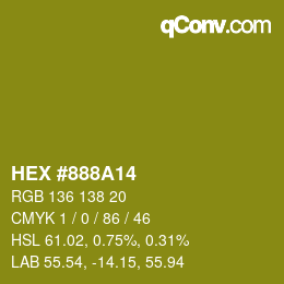 Color code: HEX #888A14 | qconv.com
