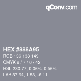 Código de color: HEX #888A95 | qconv.com