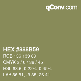 Farbcode: HEX #888B59 | qconv.com
