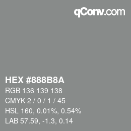 Color code: HEX #888B8A | qconv.com
