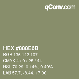 颜色代码: HEX #888E6B | qconv.com
