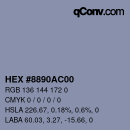 Color code: HEX #8890AC00 | qconv.com