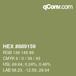 Color code: HEX #889159 | qconv.com
