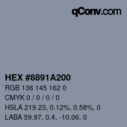 Color code: HEX #8891A200 | qconv.com