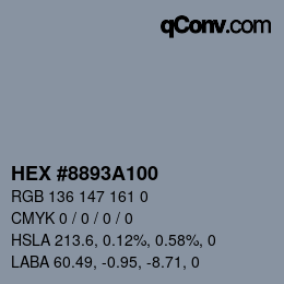 Color code: HEX #8893A100 | qconv.com