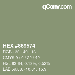 Color code: HEX #889574 | qconv.com