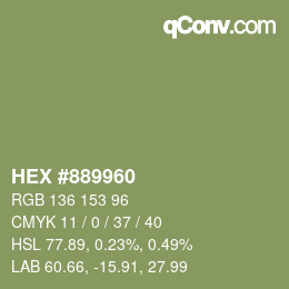 Color code: HEX #889960 | qconv.com