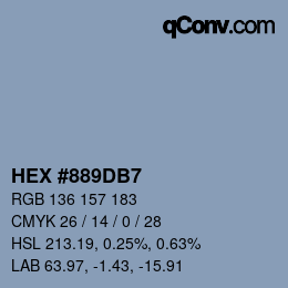 カラーコード: HEX #889DB7 | qconv.com