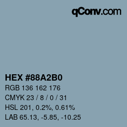 カラーコード: HEX #88A2B0 | qconv.com