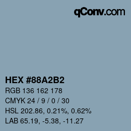 カラーコード: HEX #88A2B2 | qconv.com