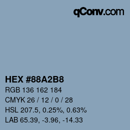 カラーコード: HEX #88A2B8 | qconv.com
